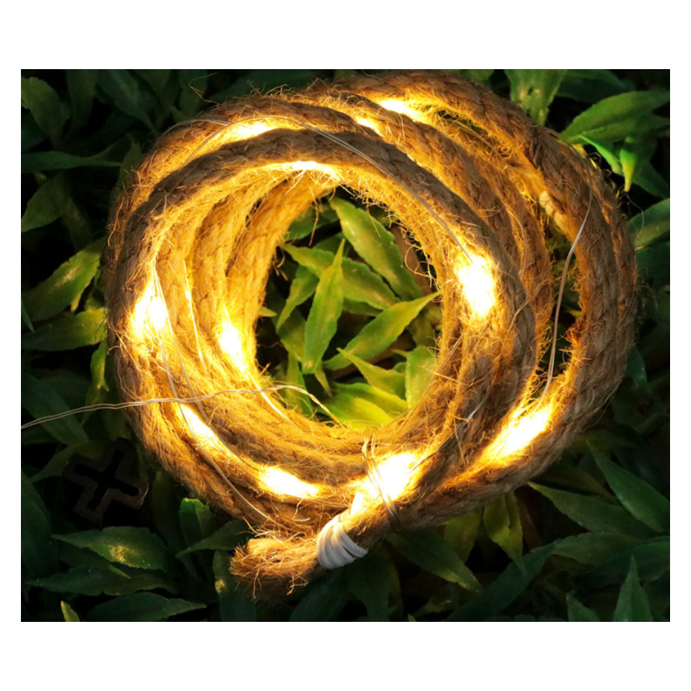 (5 Meters Warm Light) 10m/5m LED Solar Retro Hemp Rope Light, Woven String, Outdoor Camping, Courtyard Garden Decoration Light-image-OPC-PH6SWYS-NEW