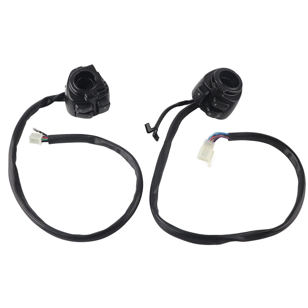 (As Show, One Size) 2Pcs 1In Motorcycle Handlebar Switch Headlamp Turn Signal Horn Gear Control Button Universalblack 4909775630404