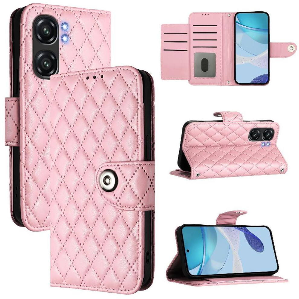 (Pink) Case For Oukitel C58 Pro Card Holder Wrist Strip Shockproof Stylish Protective Wallet Cover Pink 764563481187