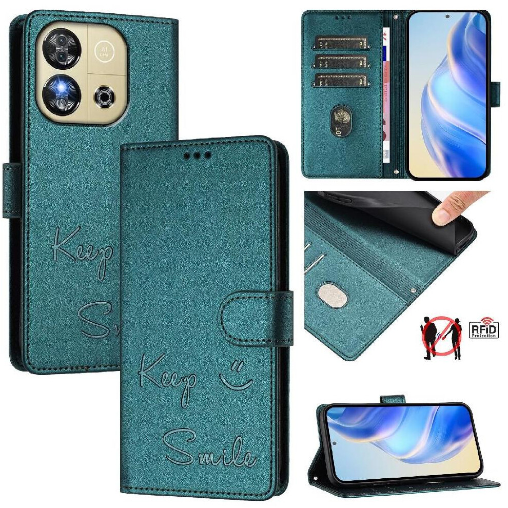(Bottle ) Case For Oukitel C57s Pu Leather Flip Cover Rfid Blocking Card Holder Wallet Green 764563481835