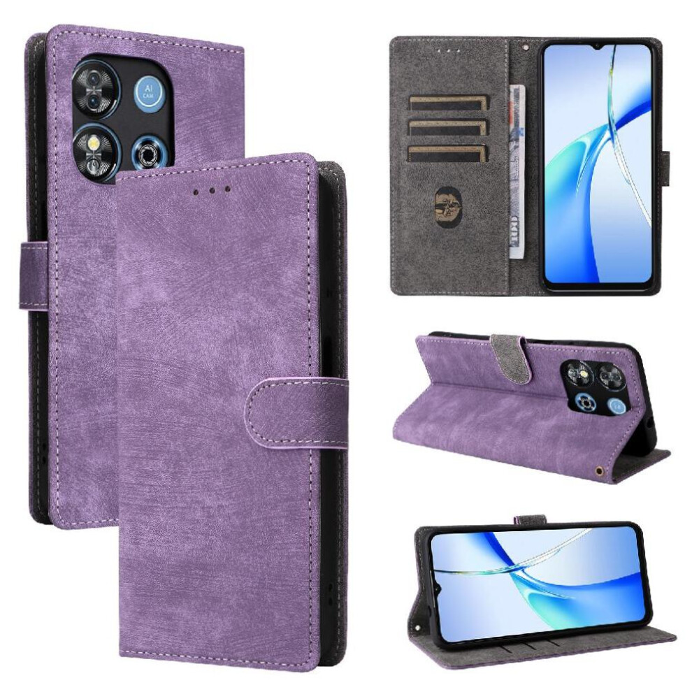 (Purple) Case For Oukitel C57 Magnetic Closure Card Slots Cover Rfid Blocking Pu Leather Flip Folio Wallet Purple 764563482429