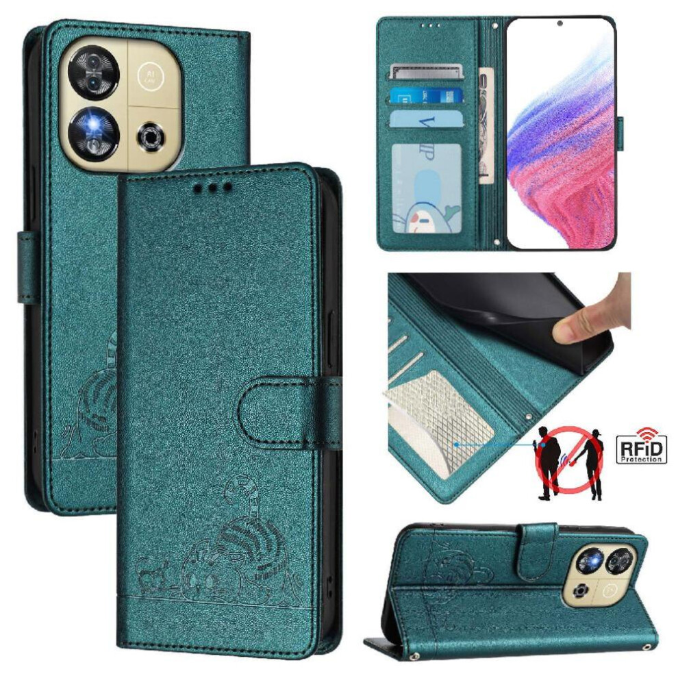 (Bottle ) Case For Oukitel C57 Pro Wallet Flip Cover Card Slot Holder Kickstand Cat Rfid Green 764563482467