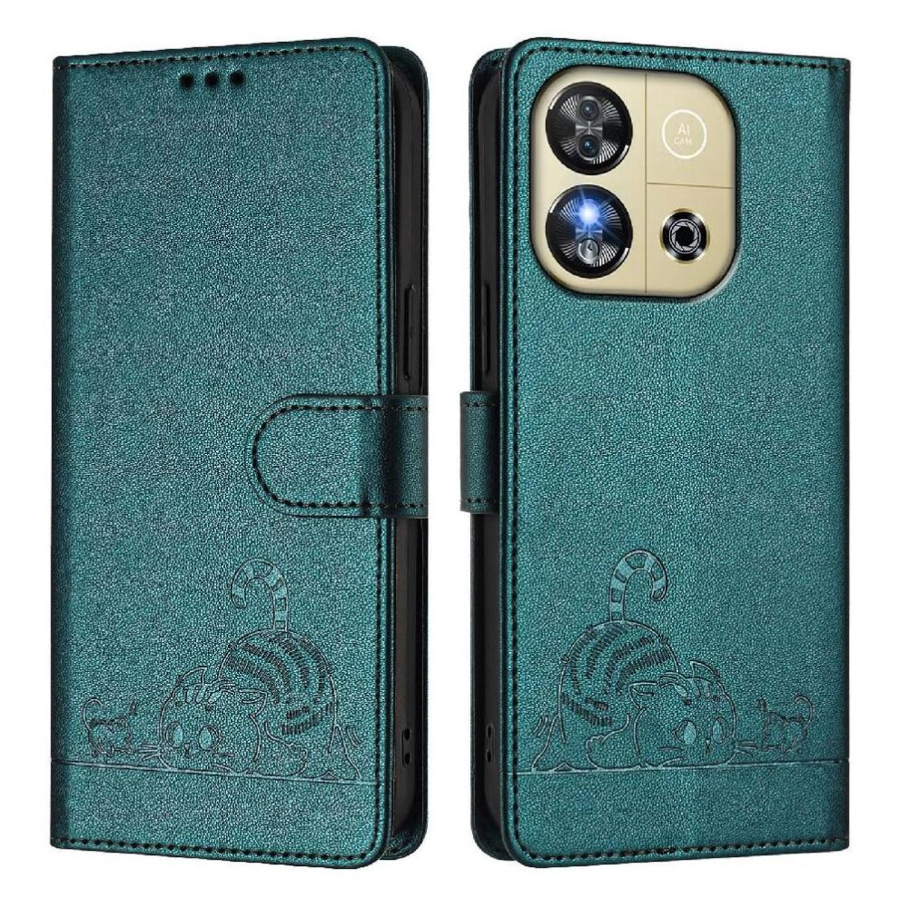 (Bottle ) Case For Oukitel C57s Cat Rfid Card Slot Holder Kickstand Wallet Flip Cover Green 764563482511