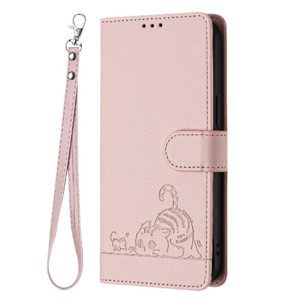 (Pink) Case For Oukitel C57 Wallet Flip Cover Cat Rfid Card Slot Holder Kickstand Pink 764563482580