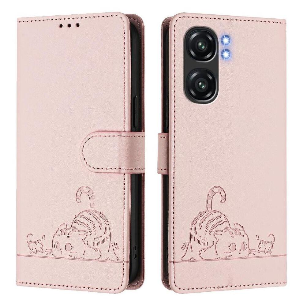 (Pink) Case For Oukitel C58 Pro Wallet Flip Cover Cat Rfid Card Slot Holder Kickstand Pink 764563482634