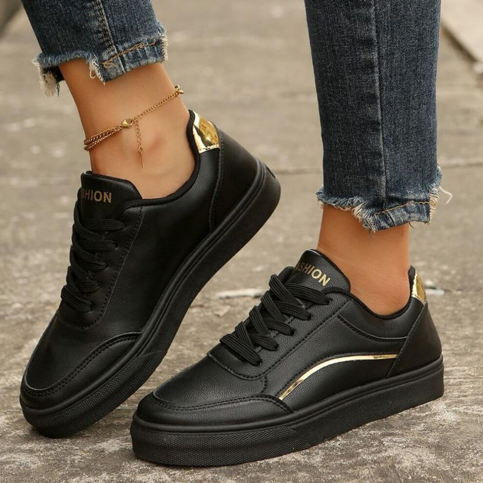 (black, 37) Women Shoes Ladies Casual Shoes Bling Skateboard Sneakers For Women Tennis Walking Shoes