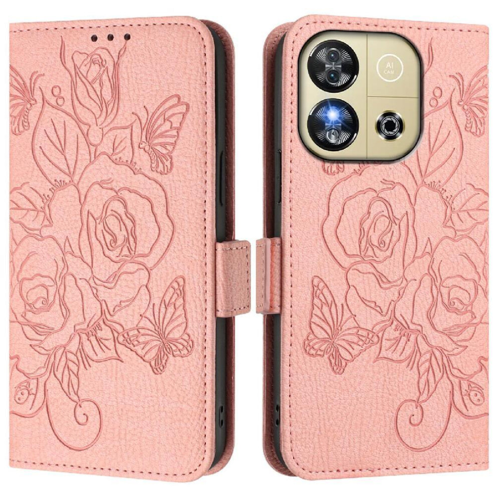 (Pink) Case For Oukitel C57 Pro With Credit Card Slot Magnetic Wallet Pu Leather Pink 764563482733