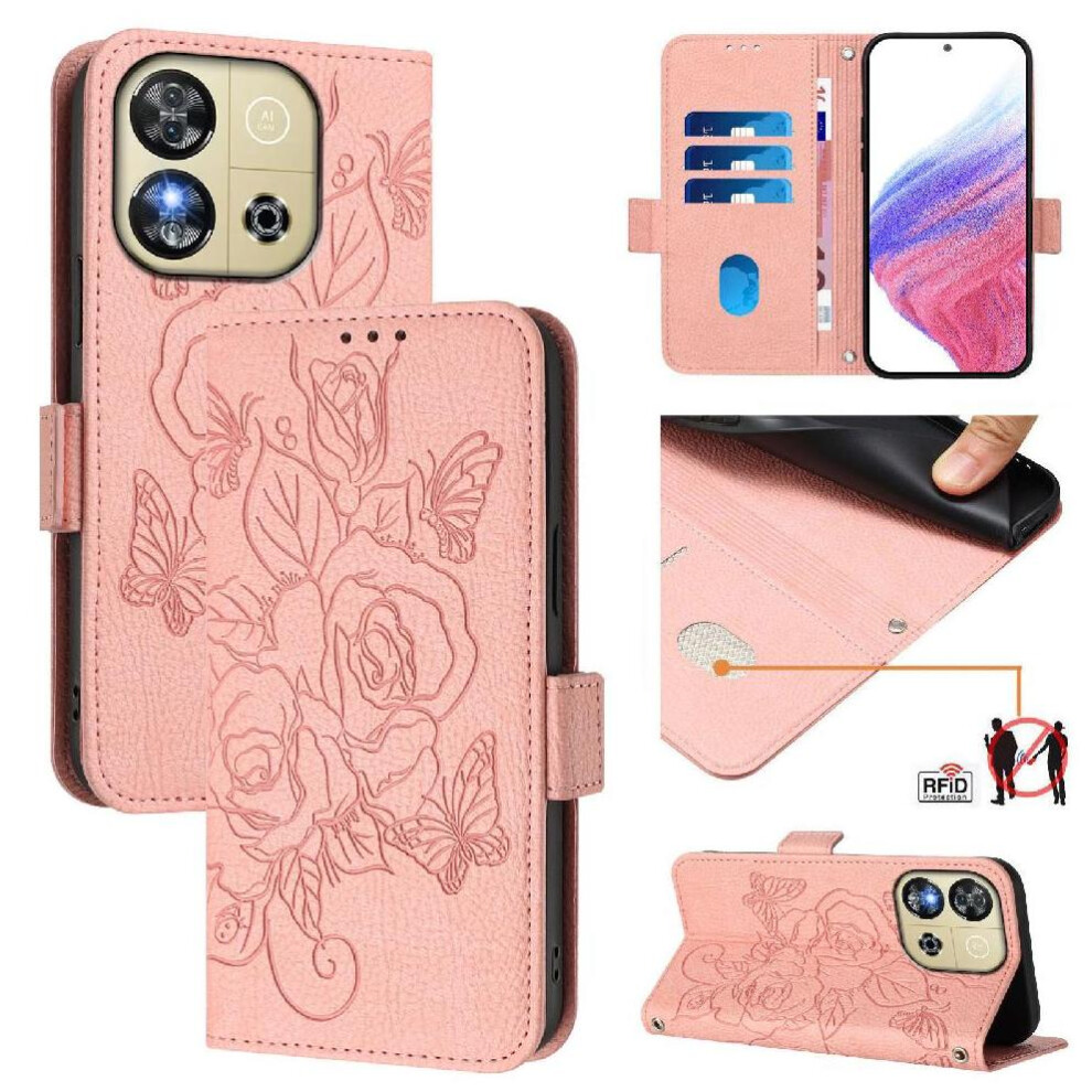 (Pink) Case For Oukitel C57 Magnetic Wallet With Credit Card Slot Pu Leather Pink 764563482856