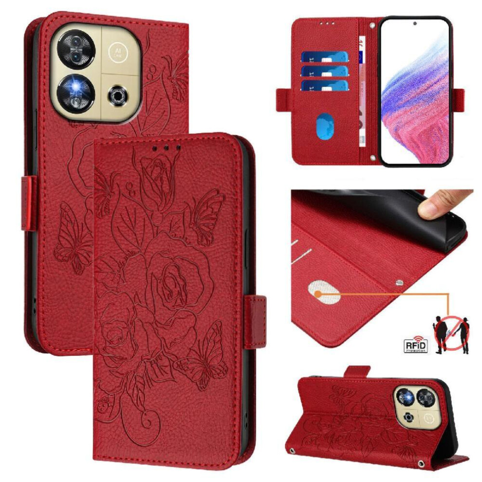 (Red) Case For Oukitel C57s Pu Leather Magnetic Wallet With Credit Card Slot Red 764563482771