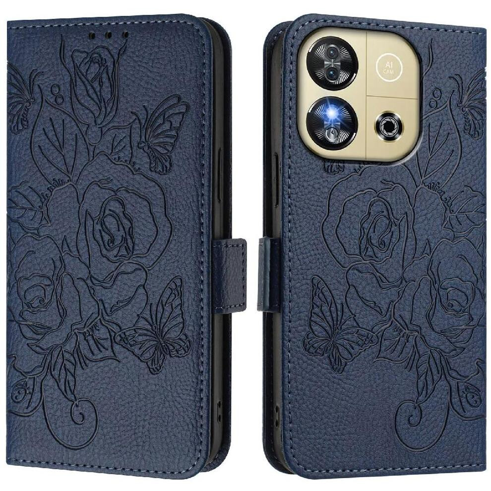 (Dark ) Case For Oukitel C57s Pu Leather Magnetic Wallet With Credit Card Slot Blue 764563482801