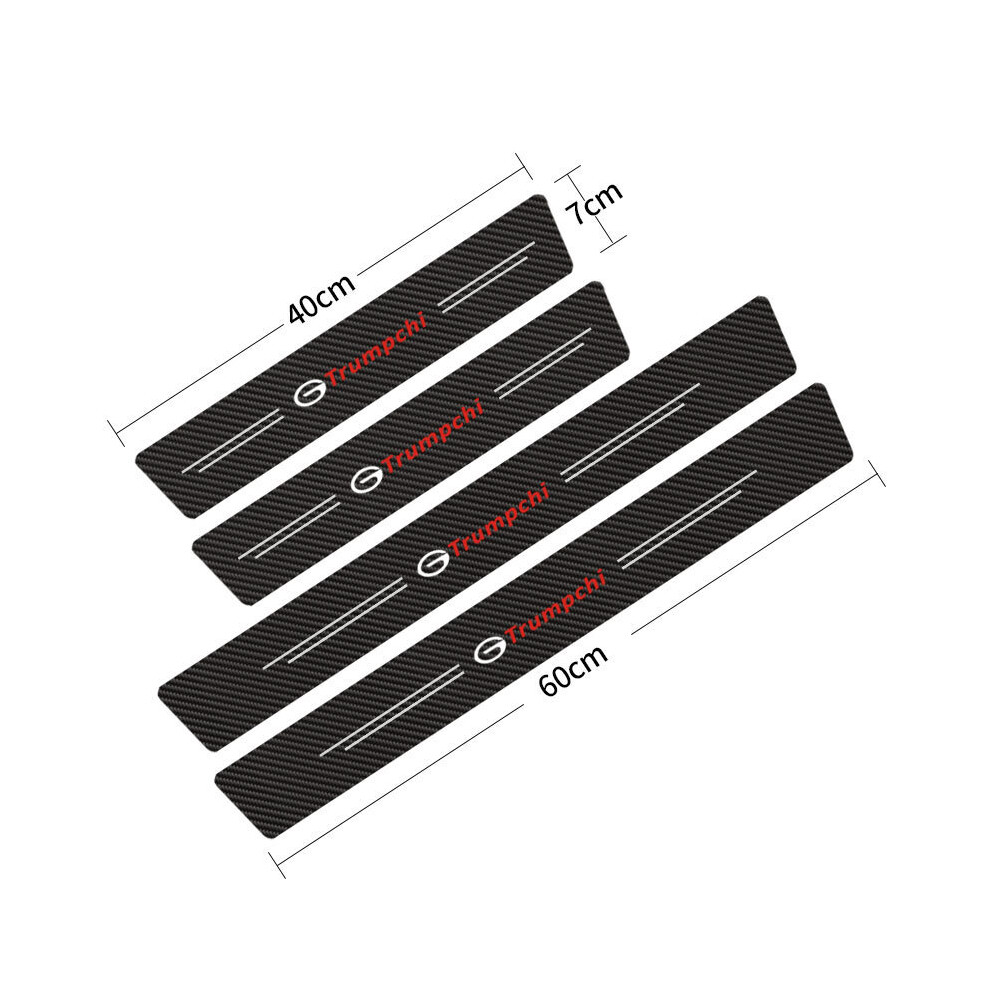 (Trumpchi) 4Pcs Car Stickers Threshold Strip Carbon Fibre,Door Plate Sill Scuff Cover Sticker Decals 635504369805