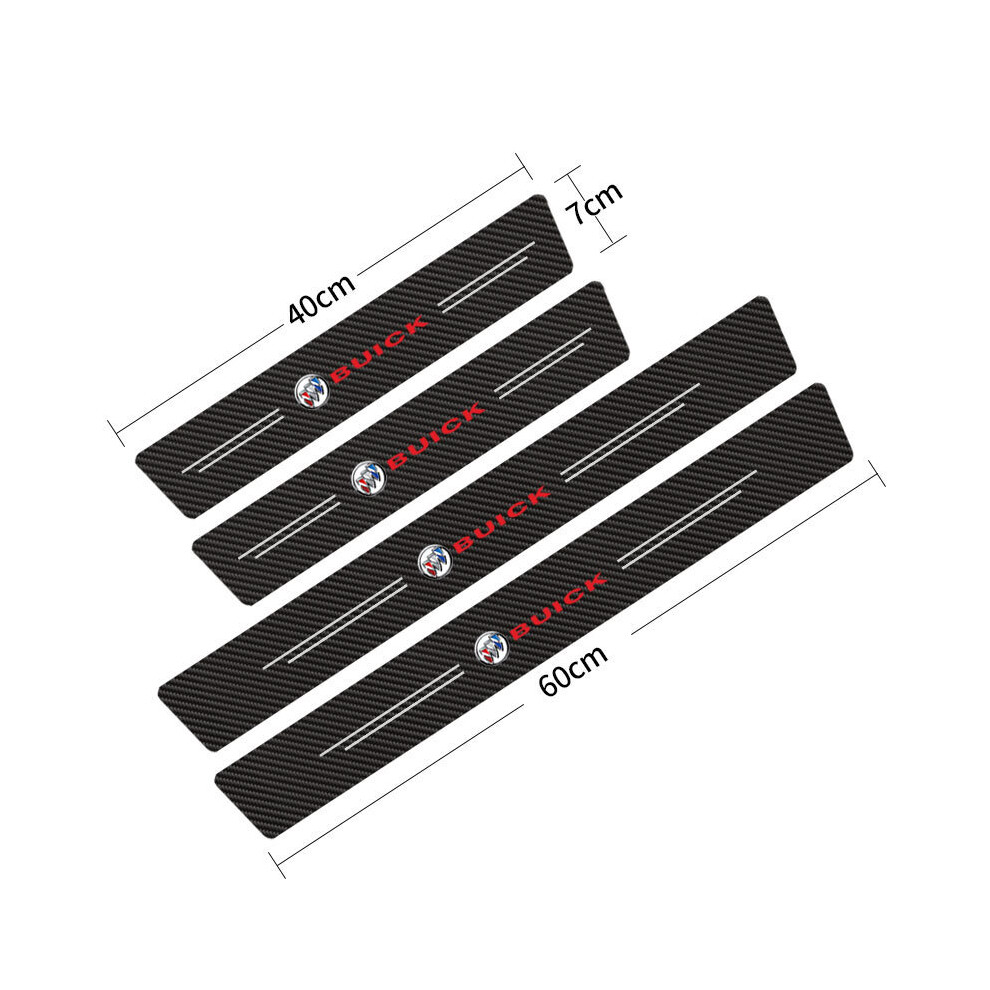 (Buick) 4Pcs Car Stickers Threshold Strip Carbon Fibre,Door Plate Sill Scuff Cover Sticker Decals 635504369799