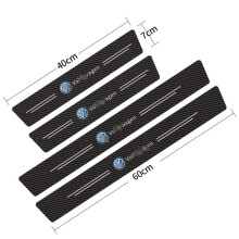 (VW) 4Pcs Car Stickers Threshold Strip Carbon Fibre,Door Plate Sill Scuff Cover Sticker Decals