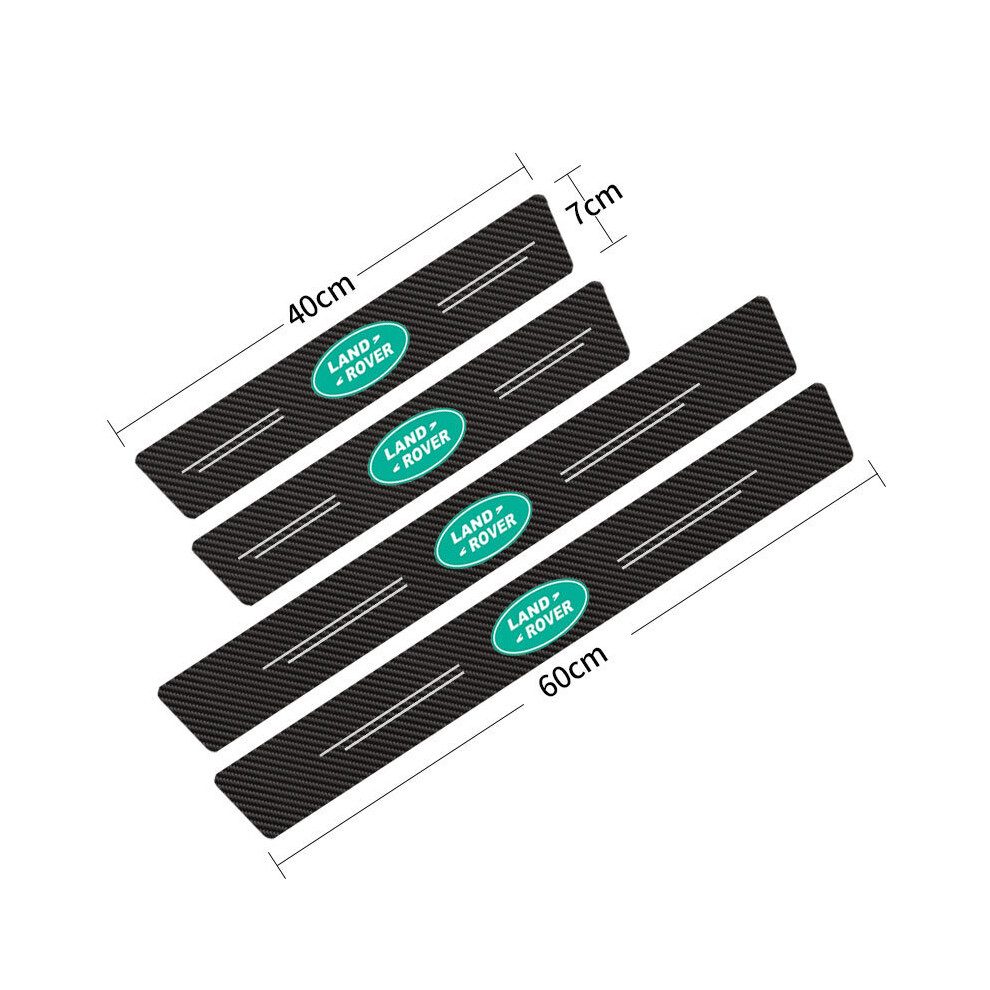 (LAND ROVER) 4Pcs Car Stickers Threshold Strip Carbon Fibre,Door Plate Sill Scuff Cover Sticker Decals