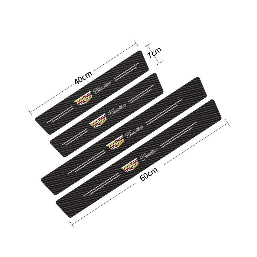 (Cadillac) 4Pcs Car Stickers Threshold Strip Carbon Fibre,Door Plate Sill Scuff Cover Sticker Decals 635504369850
