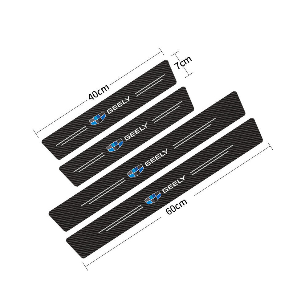 (Geely) 4Pcs Car Stickers Threshold Strip Carbon Fibre,Door Plate Sill Scuff Cover Sticker Decals 635504369843
