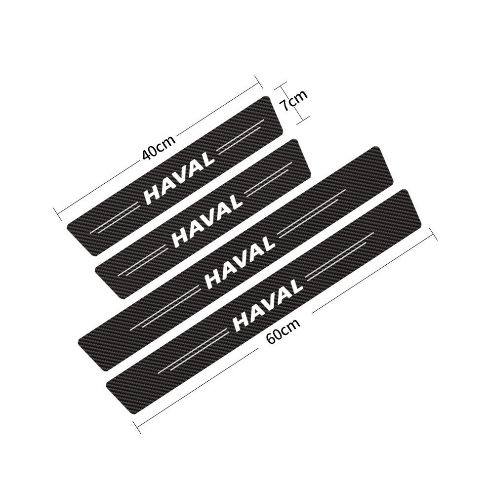 (Haval) 4Pcs Car Stickers Threshold Strip Carbon Fibre,Door Plate Sill Scuff Cover Sticker Decals 635504369935