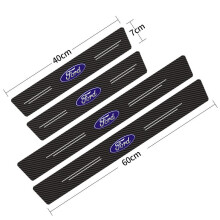 (FORD) 4Pcs Car Stickers Threshold Strip Carbon Fibre,Door Plate Sill Scuff Cover Sticker Decals