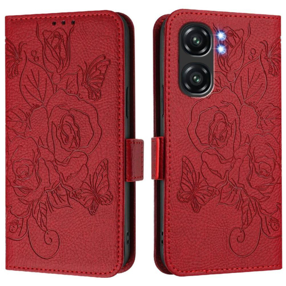 (Red) Case For Oukitel C58 Pro Magnetic Wallet With Credit Card Slot Pu Leather Red 764563483037