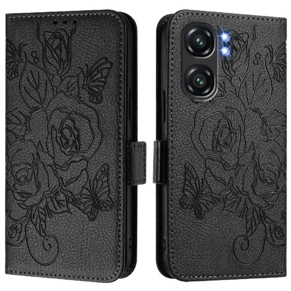 (Black) Case For Oukitel C58 Pro Magnetic Wallet With Credit Card Slot Pu Leather Black 764563483075