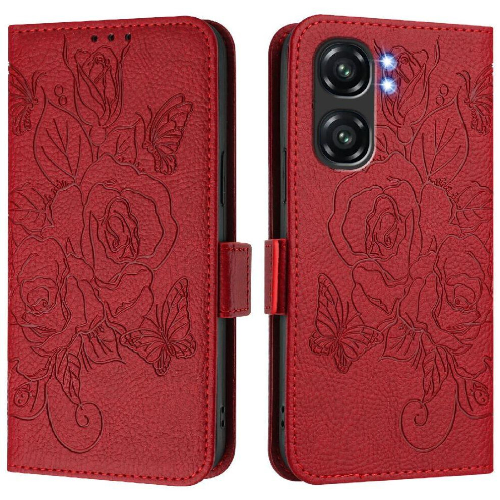 (Red) Case For Oukitel C58 Magnetic Wallet Pu Leather With Credit Card Slot Red 764563483099