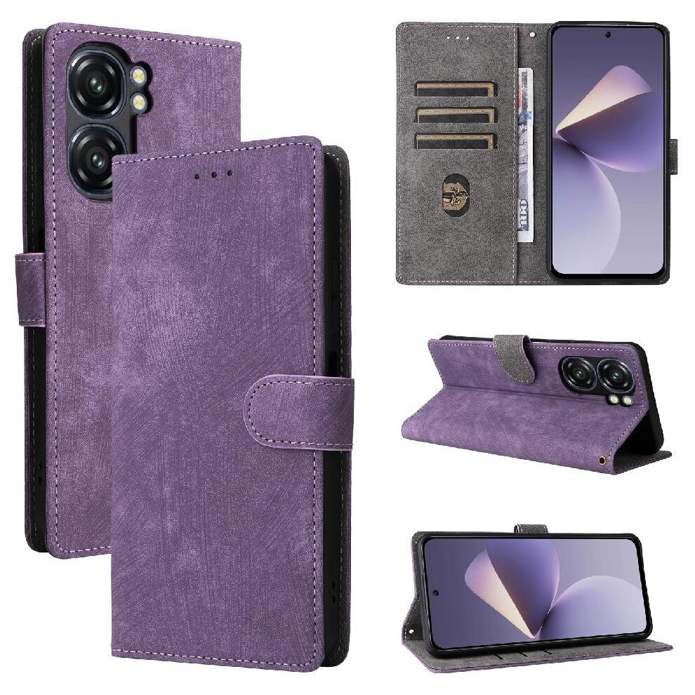 (Purple) Case For Oukitel C58 Magnetic Closure Flip Folio Wallet Card Slots Cover Pu Leather Rfid Blocking Purple 764563483334