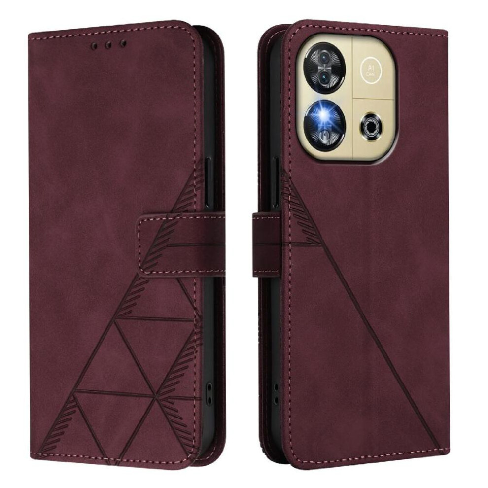 (Red) Case For Oukitel C57s Flip Folio Book Protective Wallet Cover Credit Card Holder Pu Leather Red 764563483389