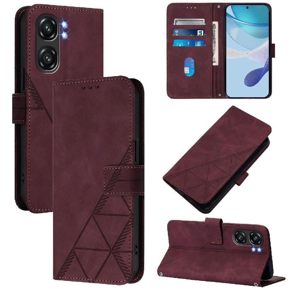 (Red) Case For Oukitel C58 Credit Card Holder Wallet Cover Pu Leather Flip Folio Book Protective Red 764563483501