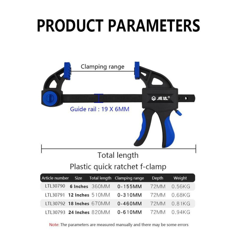 (0-310mm LTL30791) Bar Clamps For Woodworking, Trigger Quick Grip Clamps, One Handed Ratchet Wood Working Clamps, Mini Small Bar Woodworking Clamps