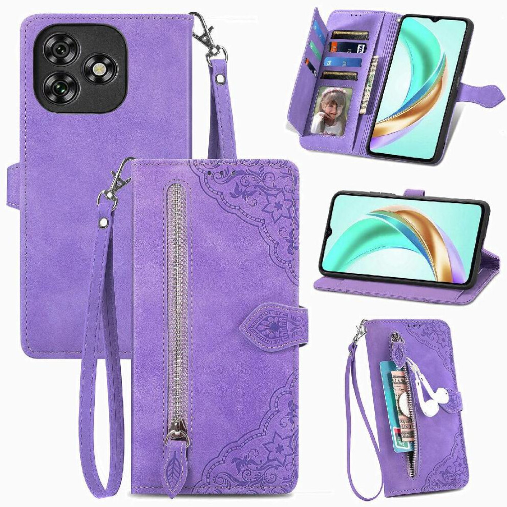 (Purple) Case For Oukitel C53 Wallet Multi-Color Business Flip Zipper Style Multi-Card Slot Purple 764563484478