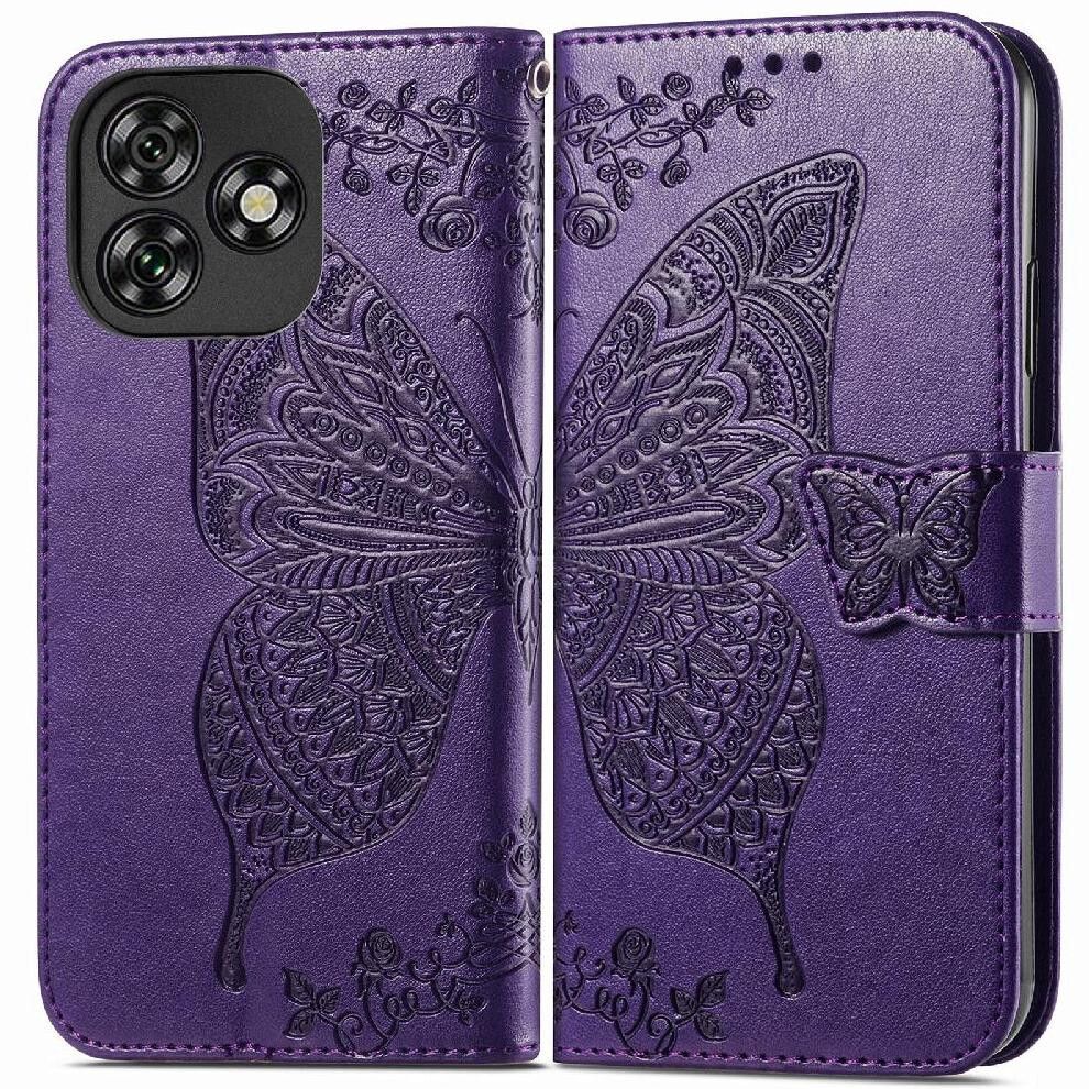 ( Violet) Flip Case For Oukitel C53 Butterfly Multi-Color Wing Business Wallet Dark 764563484638