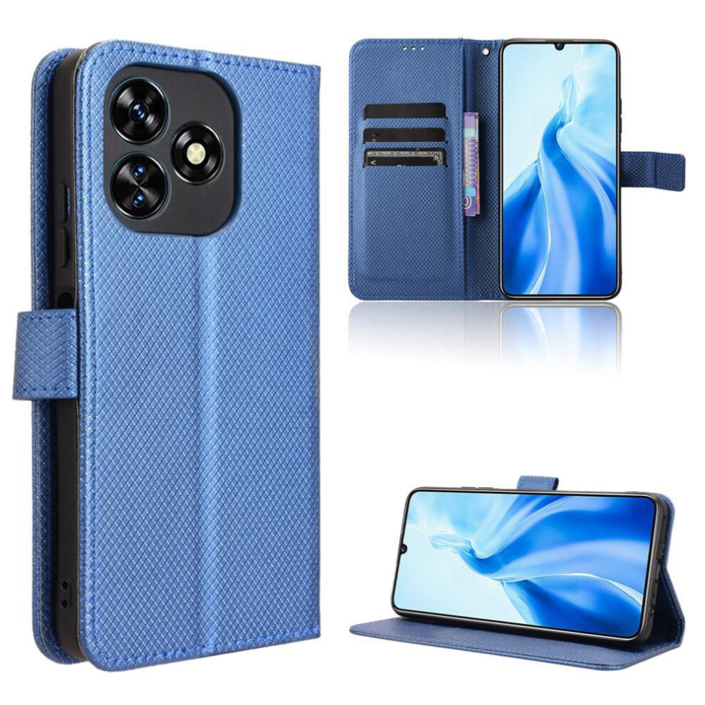 (Blue) Case For Oukitel C51 Magnetic Wallet Cover Card Holder Kickstand Blue 764563485710