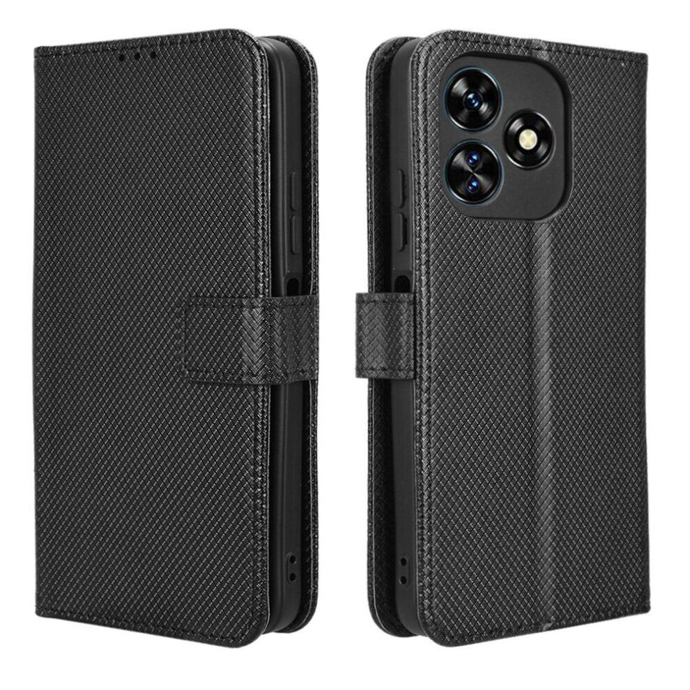 (Black) Case For Oukitel C51 Magnetic Wallet Cover Card Holder Kickstand Black 764563485741