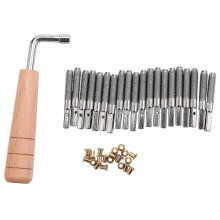 (As show, One size) 20 Pcs Tuning Pin Nails and 20Pcs Rivets,with L-Shape Tuning Wrench,compatible with Lyre Harp Small Harp Musica