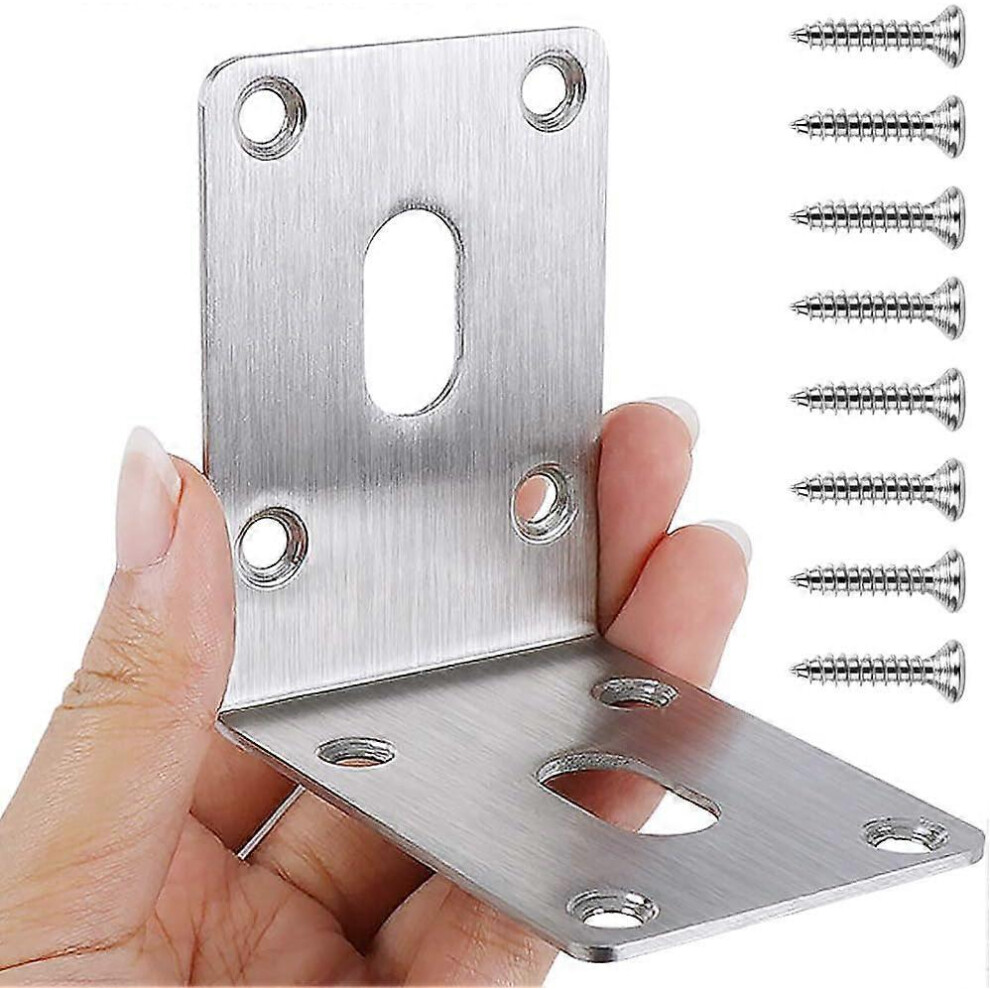 (As show, One size) Pack 304 Stainless Steel Corner Brackets 70 x 70 x 50mm Heavy Duty Corner Brackets Wooden Brackets for Shed, Shed, Raised Bed, Wor-image-OPC-PH6SZMG-NEW