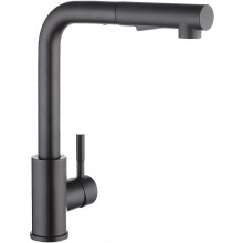 (As show, One size) Kitchen Faucet with Black Spray, Kitchen Mixer with Pull-out Spray, 304 Stainless Steel Brushed Kitchen Faucet, 360 Rotating Sink Mixer, 2-Jet Sink Fa