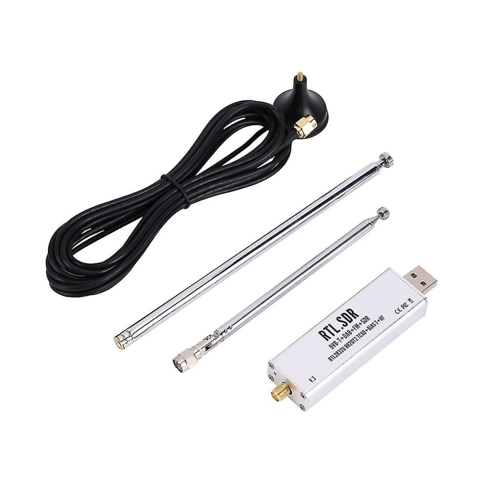 (As Show, One Size) Rtl Sdr Receiver V3 Rtl2832u 0.1Mhz-1.7Ghz Tcxo Receiver With Antenna-C8 4909775627541