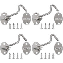 (As show, One size) Door Latch Hook, 4PCS Cabin Hook Latches and Bolts for Door Locks Latch Gate Window Bracket for Silent Latch Lock Gate Latch, 3 Inch/Stainless Steel