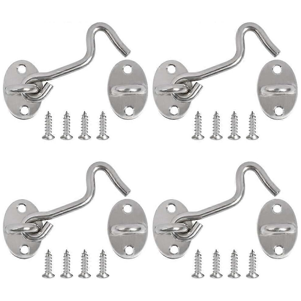 (As Show, One Size) Door Latch Hook, 4Pcs Cabin Hook Latches And Bolts For Door Locks Latch Gate Window Bracket For Silent Latch Lock Gate Latch, 3 In 4909775500394