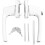 (As show, One size) Double Ended Solid Thick Lever Handle with Keys for Door and WindowWhite 1