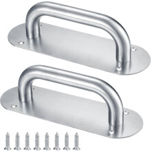 (As show, One size) Sliding door handles, pull door handles with back plate, gate, wardrobe, closet, shed, toilet, heavy duty pull handles