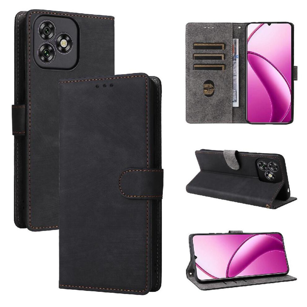 (Black) Case For Oukitel C53 Card Slots Cover Flip Folio Wallet Magnetic Closure Pu Leather Rfid Blocking Black 764563485956