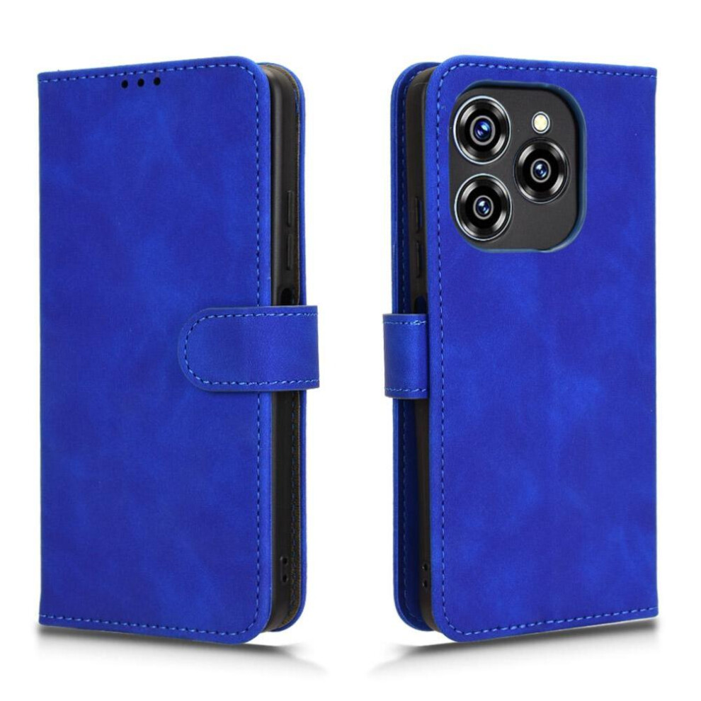 (Blue) Flip Case For Oukitel C50 Pu Leather Side Buckle Kickstand Card Slots Holder Wallet Blue 764563486335