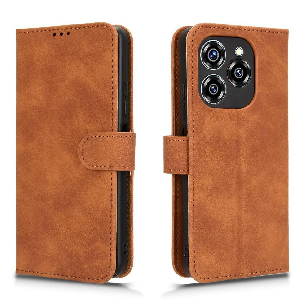(Brown) Flip Case For Oukitel C50 Pu Leather Side Buckle Kickstand Card Slots Holder Wallet Brown 764563486342