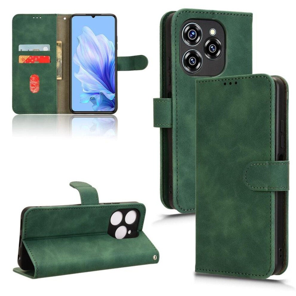 (Green) Flip Case For Oukitel C50 Pu Leather Side Buckle Kickstand Card Slots Holder Wallet Green 764563486311