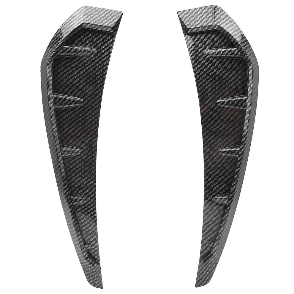 (As Show, One Size) 2Pcs Fender Vent Air Wing Cover Trim Carbon Pattern Pu Rubber Board Car Universal Black 4909775625523