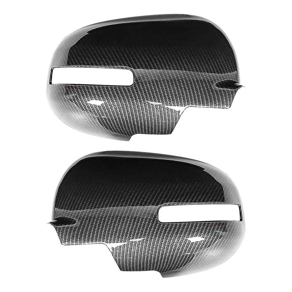 (As Show, One Size) Left Right Rearview Mirror Cover Carbon Fiber Decorative Cap Fit Compatible Mitsubishi Outlander 1316 4909775544398