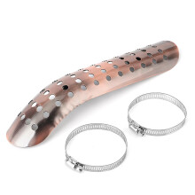 (As show, One size) Retro Motorcycle Exhaust Pipe Heat Shield AntiScalding Protection Cover Fit Compatible Yamaha(710cm Clamp )