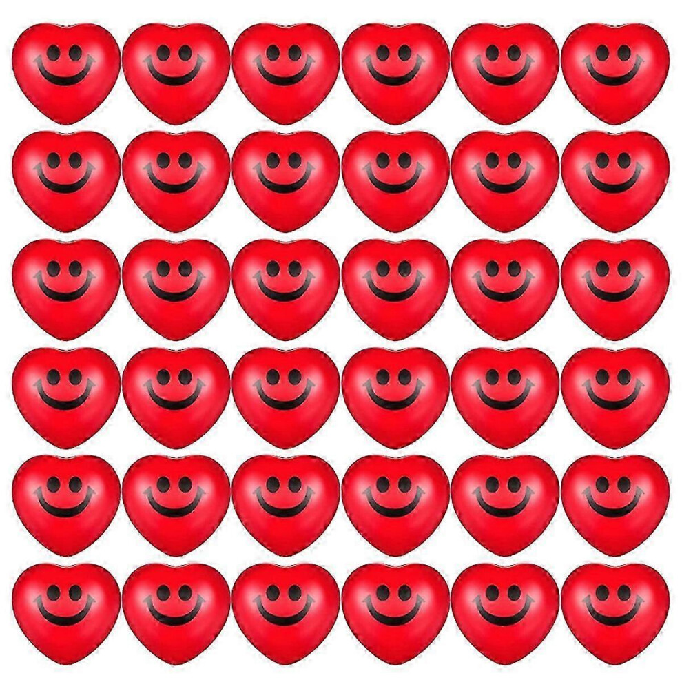 (As Show, One Size) "36Pcs Valentine's Day Heart Stress Balls Shaped Stress Balls Heart Smile Face Stress Balls Compatible With Valentine&Quo 4909775723328