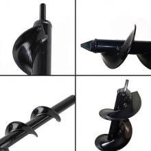 (As show, One size) Garden Auger, Hex Handle Stainless Steel, Deep Plough Digging, Flower Growing Shrub Tool(Diameter: 8cm Length: 30cm)